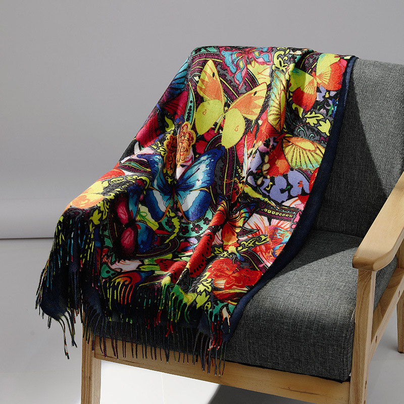 Shawl Wrap Winter - 여성을위한 럭셔리 브랜드 유화 캐시미어 스카프