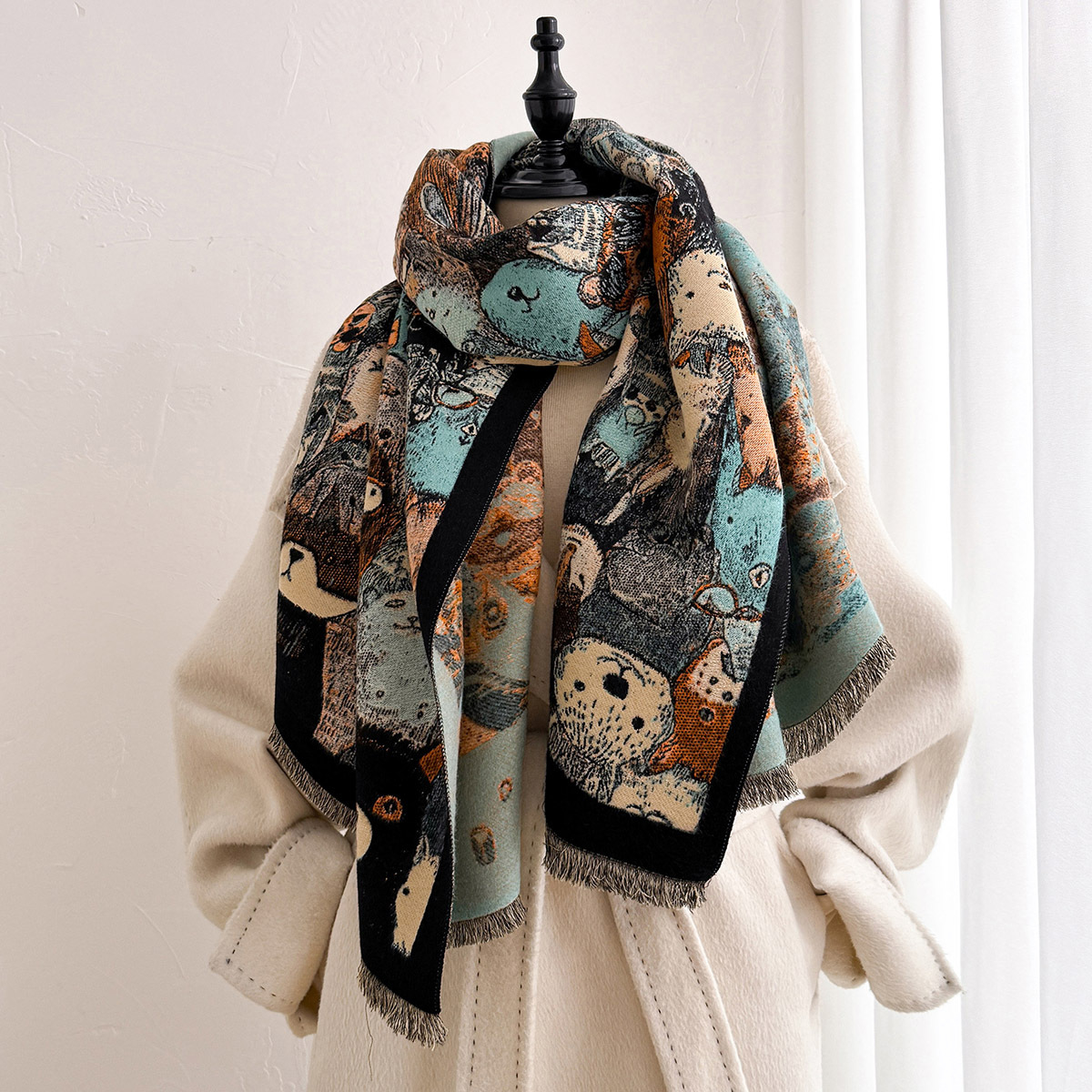 여성용 인조 캐시미어 스카프 두꺼운 따뜻한 숄 가을 프 - Shawl Wrap Winter 리뷰 및 가격