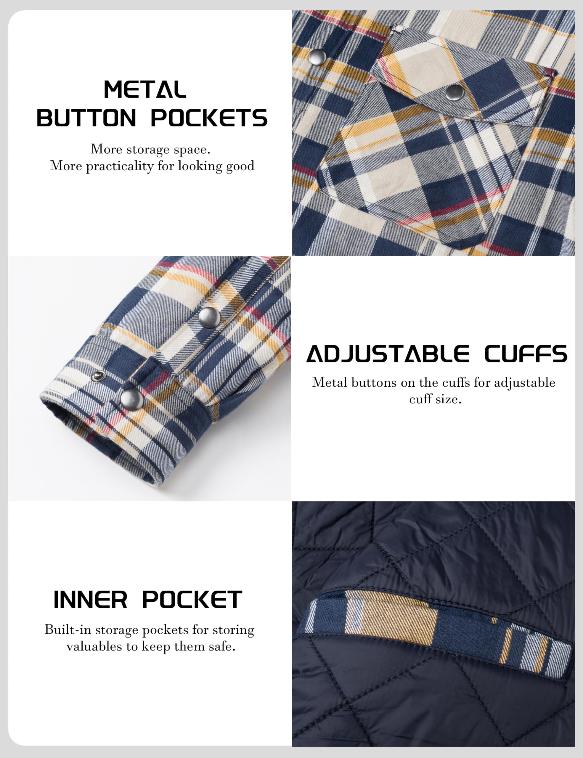 남성용 겨울 플란넬 셔츠 재킷 퀼팅 안감 따뜻한 체크무 - Flannel Shirt Lined 리뷰 및 가격